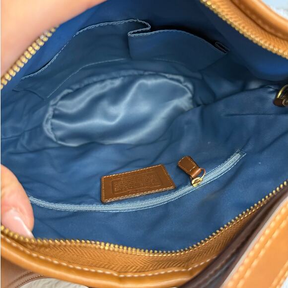 y2k Rare COACH Denim Leather Patchwork Shoulder Bag Crossbody - Picture 7 of 11